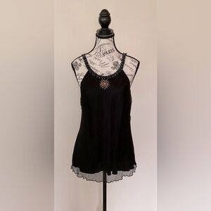 Spenser Jeremy Black Tunic with Beaded Detail